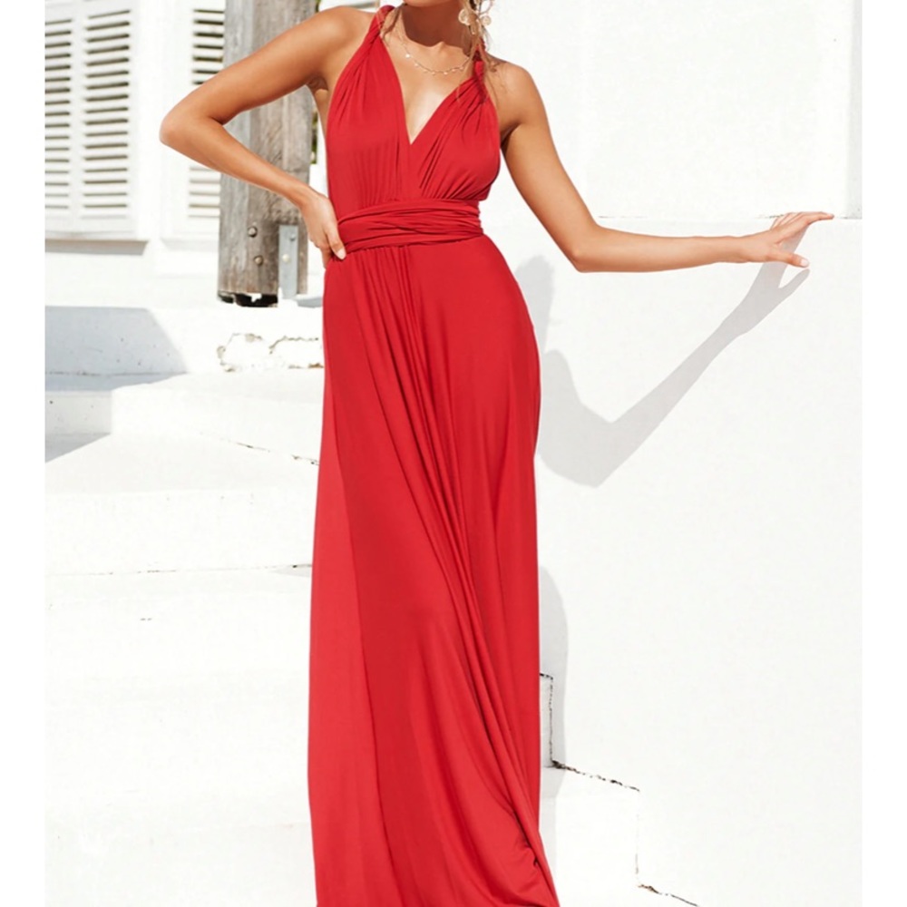 Red long dress